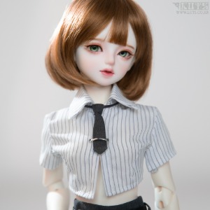 娃娃衣服 KDF45 Crop Shirt Tie Set Gray