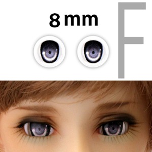 娃娃眼珠 Parabox 8mm Animation F Type Eyes - Gray