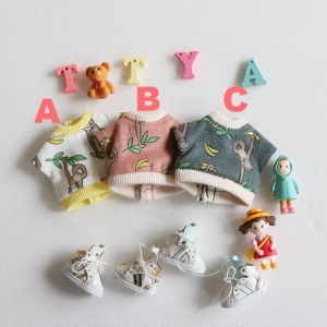 obitsu 11 Monkey T shirt - White, Brown, Green